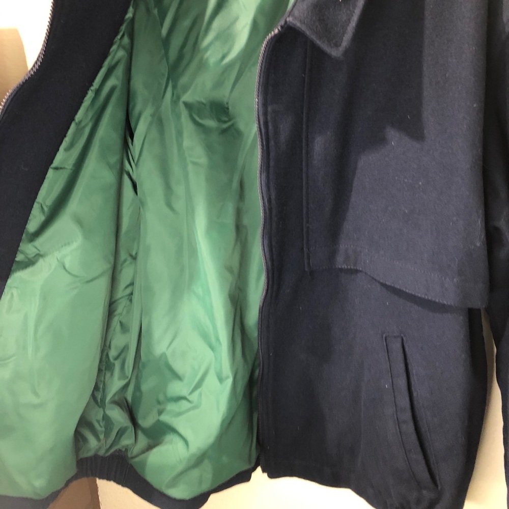 Pendleton Navy Paneled Wool Zip Up Coat Size M - image 6